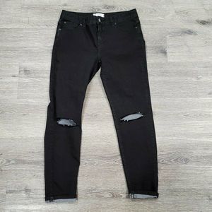 Free People Womens 29 Black Stretchy‎ Mid Rise Skinny Jeans #61855-16515125